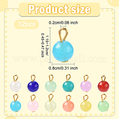 20 шт. стеклянные круглые подвески&nbsp;PALLOY-YW00064