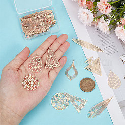 32 шт. 8 стильных подвески из латуни с филигранным покрытием на стойке KKC-UN0001-02