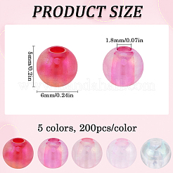 1000 шт. 5-х цветные прозрачные акриловые бусины ко Дню святого Валентина MACR-SP0001-29A