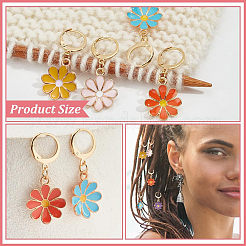 12 pz 6 colori in lega smaltata margherita fiore charms marcatori punto di chiusura&nbsp;HJEW-PH01644