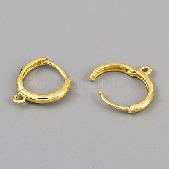 金色の真鍮製ハギーフープピアス金具  18KGP本金メッキ  16x14x2mm  穴：1.3mm&nbsp;KK-WH0101-03C