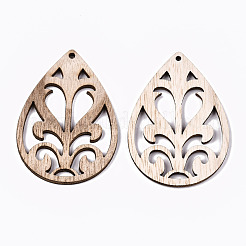 Необработанные полые деревянные большие подвески WOOD-N006-115