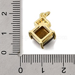 Подвески в форме ромба с огранкой из натурального тигрового глаза KK-U072-07G