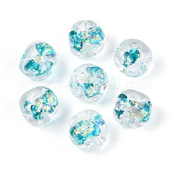 Нити из фольгированных бусин лэмпворк ручной работы FOIL-T008-04C