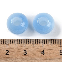レジンヨーロピアンビーズ  大穴ビーズ  模造キャットアイ  ラウンド  ライトスカイブルー  12x11.5mm  穴：4.8mm&nbsp;RESI-F055-02G