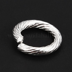 変色しない304ステンレススチールオープン丸カン  ツイストラウンド  銀  12x2mm  内径：8mm  12ゲージ&nbsp;STAS-G224-23S-04A