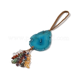 Подвесные украшения из кусочков натурального агата&nbsp;HJEW-K046-03B