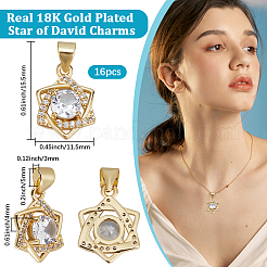 Подвески из кубического циркония с покрытием из латуни&nbsp;KK-BBC0017-21