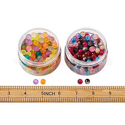 Прозрачные бусины из матового стекла и двухцветные хрустальные бусины FGLA-CD0001-01