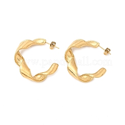 Orecchini a bottone a forma di C in acciaio inossidabile 304&nbsp;EJEW-A139-01G