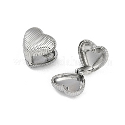 304ステンレススチールハートフープピアス  ステンレス鋼色  14x15.5x15.5mm&nbsp;EJEW-Z075-04P