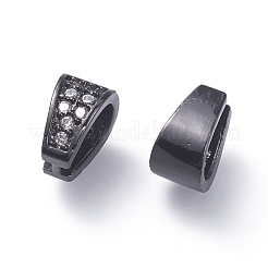 真鍮マイクロパヴェキュービックジルコニアのベイルにスナップ  ガンメタ色  8.5x5x7mm  穴：4x6mm  ピン：1.1mm&nbsp;ZIRC-G156-10G