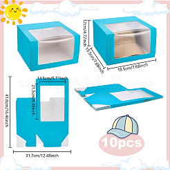 Faltbare Aufbewahrungsboxen aus Karton mit Geschenkdeckel und klarem PVC-Fenster&nbsp;CON-WH0099-66D