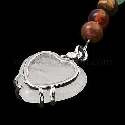 Брелок в форме сердца из натурального кварца G-Z033-11P-02