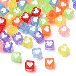 350 шт. двухцветные прозрачные акриловые бусины OACR-FS0002-52