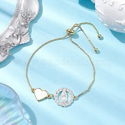 Braccialetti con cursore a catena in ottone religioso&nbsp;BJEW-JB10463