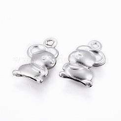 変色しにくい304ステンレススチールペンダント  マウス  ステンレス鋼色  15x9x3mm  穴：1.2mm&nbsp;STAS-P175-54P