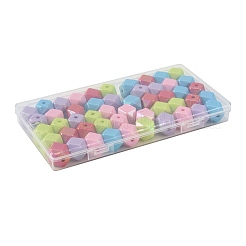 50 Stück 5 Farben UV-beschichtete undurchsichtige Acrylperlen&nbsp;OACR-FS0002-87