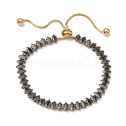 Браслеты-слайдеры из нержавеющей стали 304 с инкрустацией стразами «Конский глаз» для женщин.&nbsp;BJEW-G779-01G