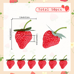 50шт пластиковая имитация клубники&nbsp;AJEW-SP0003-60