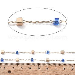 Цепочки из латунных и стеклянных бусин ручной работы CHC-L051-07KCG-01