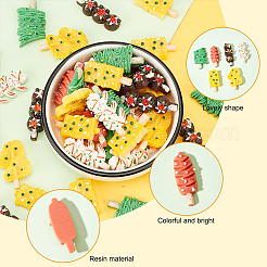 48шт 6 стиля непрозрачные кабошоны из смолы RESI-GA0001-14