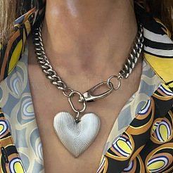 Collane con ciondolo grande a forma di cuore in lega per donna&nbsp;WG8F3EF-01