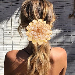 Броши из цветочной ткани со стразами&nbsp;JEWB-WH20009-06P-04