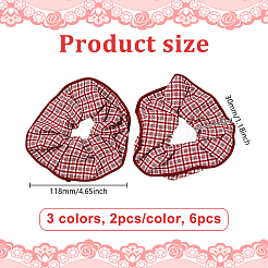 6 шт. 3-х цветные тканевые эластичные резинки для волос для девочек или женщин OHAR-GO0001-13