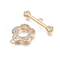 Fermagli a ginocchiera in zircone chiaro micro pavè di ottone&nbsp;X-KK-Q278-013-NF