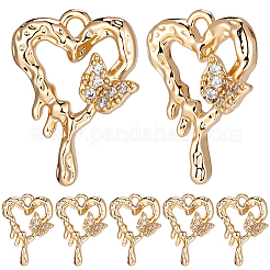 8pcs pendentifs en laiton micro pavé de zircone cubique&nbsp;KK-BBC0025-39