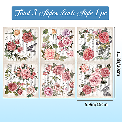 Цветочные ПВХ водонепроницаемые декоративные наклейки DIY-WH0404-013