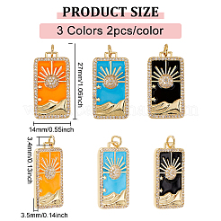 6 шт. подвески из латуни с микропаве&nbsp;KK-DC0001-03