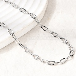 Ожерелья-цепочки из нержавеющей стали 201 толщиной 4 мм с текстурированной поверхностью&nbsp;NJEW-K302-10P