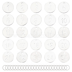 Ahademaker 1 набор бирок из нержавеющей стали 201 с номером и идентификационной маркировкой AJEW-GA0005-57