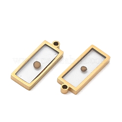 304ステンレスペンダント  ゴールドカラー  長方形チャーム  18x7x2mm  穴：1.3mm&nbsp;SA-CBA5608-07B-G