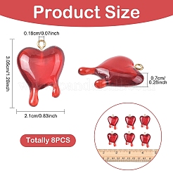 8шт подвески из прозрачной смолы&nbsp;RESI-YW0005-46