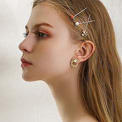 925 серебряное кольцо-серьга с жемчужными бусинами EJEW-P231-27G