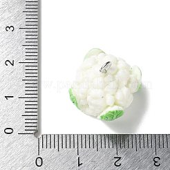 樹脂製鉄製ペンダント  人工野菜のテーマ  カリフラワー  17x19.5x12.5mm  穴：2mm&nbsp;LS-RESI-D280-07