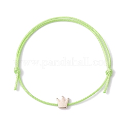 Браслет из светло-золотой латуни с плетеными бусинами BJEW-JB09737-03