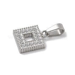 Ionenplattierung (IP) 304 Edelstahl Micro Pave Zirkonia Anhänger&nbsp;STAS-Z107-06P-02