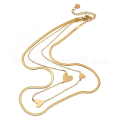 Ожерелья из двухслойной цепочки из нержавеющей стали 304 NJEW-R026-01G-03