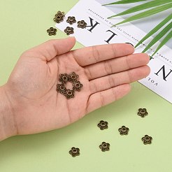 チベット風合金ビーズキャップ  アンティークブロンズ  鉛フリー＆カドミウムフリー  10.7x11x2.5mm  穴：3mm&nbsp;X-K0P34071