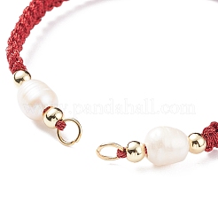 Bracelet de perles tressées en polyester semi-fini&nbsp;AJEW-JB01128-01