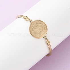 Браслеты из нержавеющей стали 304 Religion для женщин&nbsp;BJEW-F524-02B-G