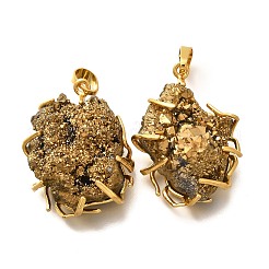 Гальванические натуральный druzy агата подвески&nbsp;G-K338-45G