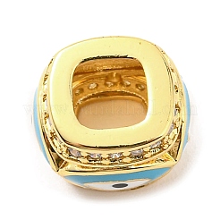 Реечное покрытие латунь микро паве кубический цирконий европейские бусины KK-M247-34G