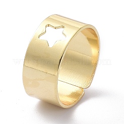 アロイアジャスタブルリングセット  カップルリング  スター  ゴールドカラー  2~9mm  内径：17~18mm  2個/セット&nbsp;RJEW-D001-09G