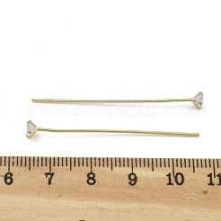 Латунные булавки из прозрачного кубического циркония с микропаве&nbsp;LS-KK-M306-09G-04