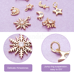 18шт 9 стиля латунные микропаве кубические циркониевые подвески&nbsp;KK-CF0001-01